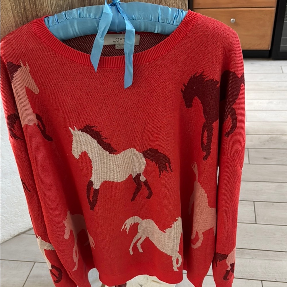 Red Horse Pattern Sweater